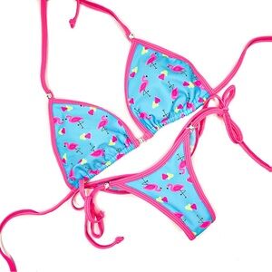 Flamingo posing suit or swimwear